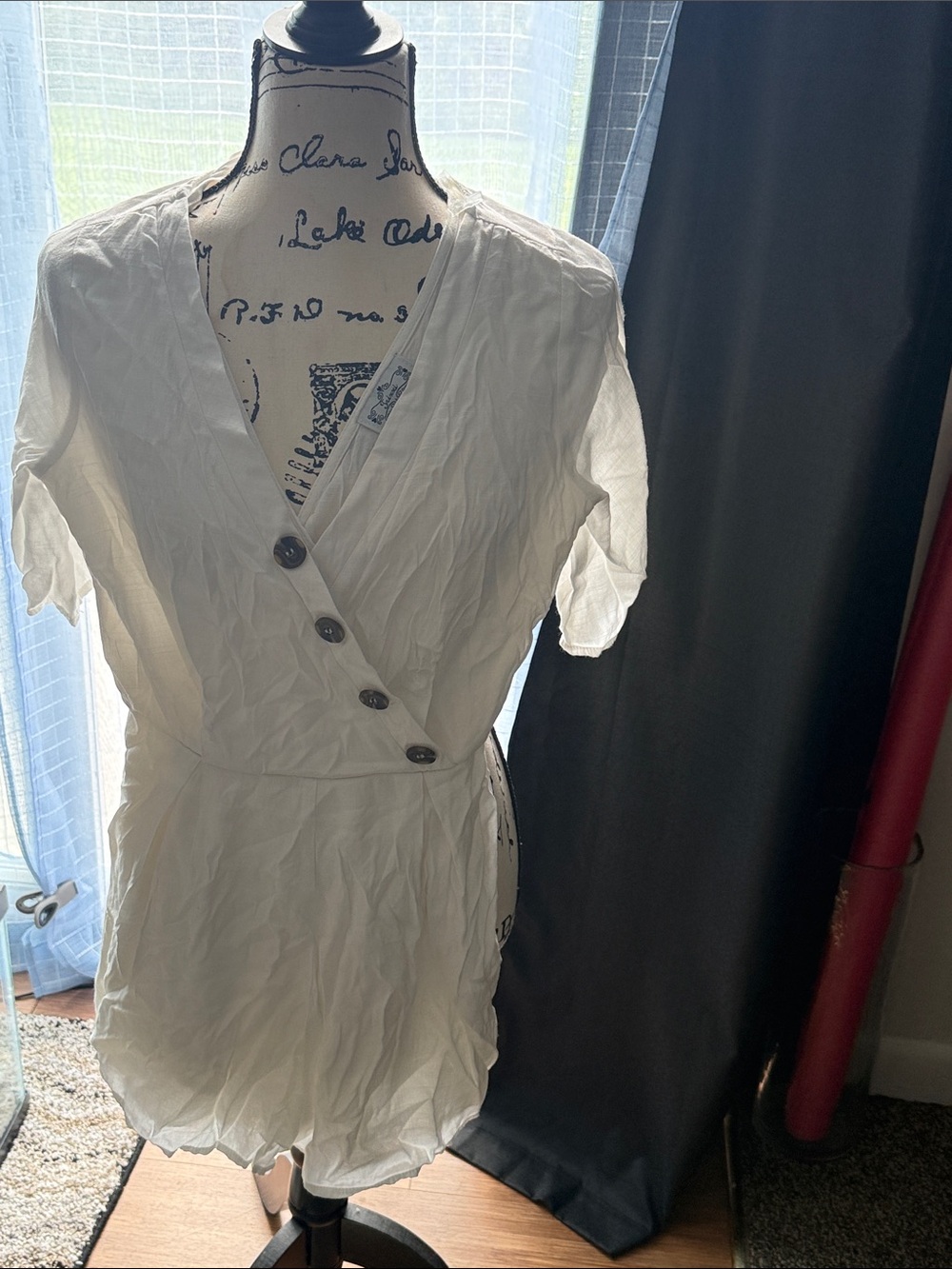 Trixxi White Button-Front Romper